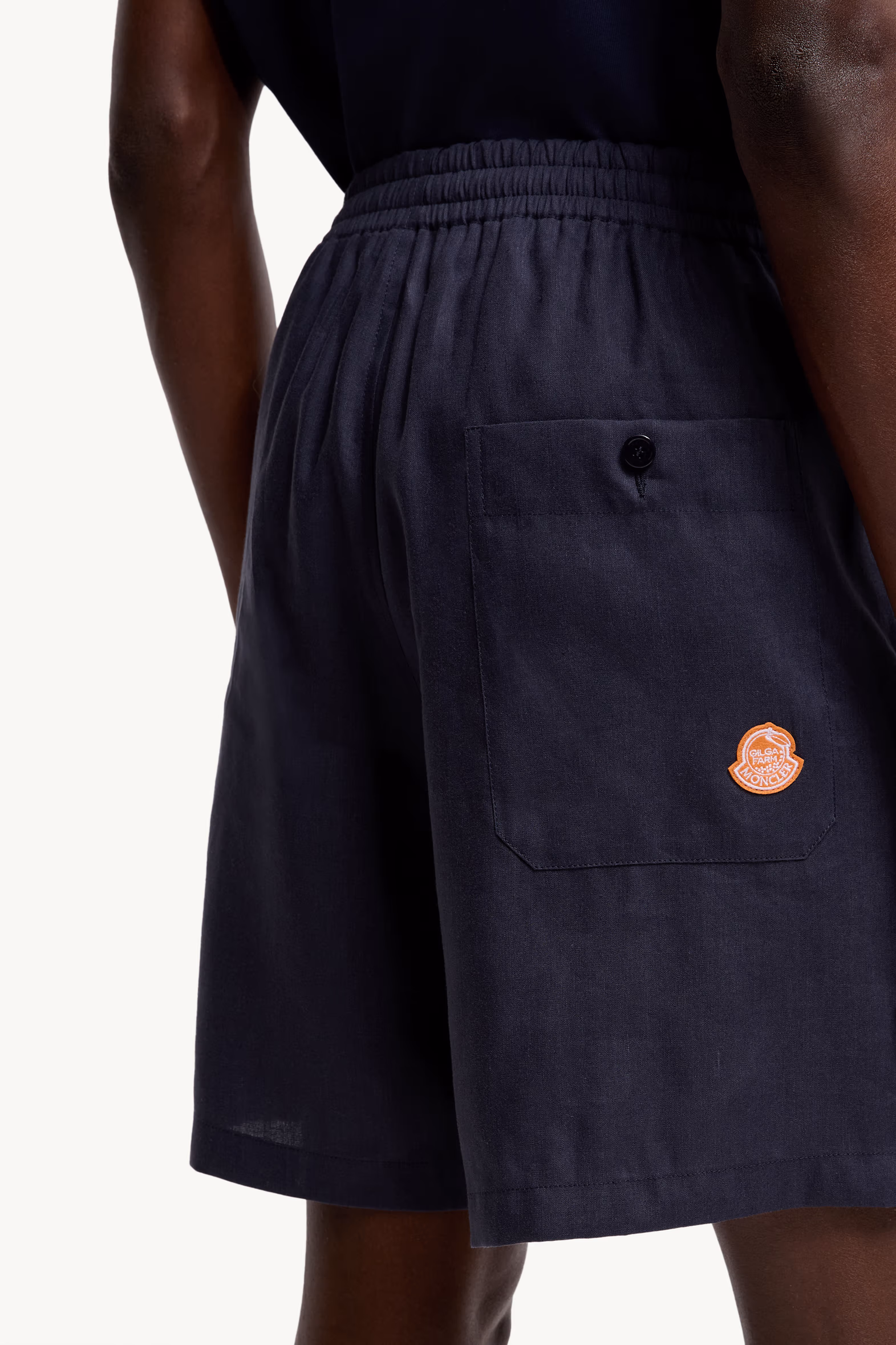 Moncler x Gilga Farm Designed by Donald Glover Linen Blend Shorts Men Navy Blue Moncler 6